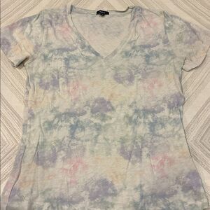 Rails Rainbow Tie-Dye Cotton V Neck T-Shirt Size Small